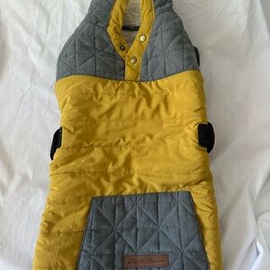 Eddie Bauer Quilted Dog Vest in Yellow and Gray